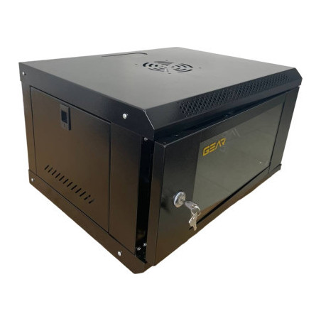 Шафа настінна GEAR 9U 19'' 530x400x450 мм, + полка 19", black (GWMSN-9U)