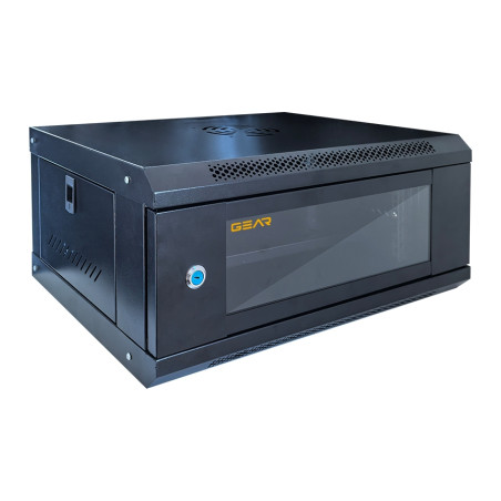 Шафа настінна GEAR 4U 19'' 600x600x240 мм, black (GWMSN-4U-600-600)