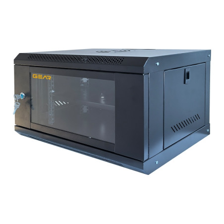 Шафа настінна GEAR 6U 19'' 600x600x300 мм, + полка 19", black (GWMSN-6U-600-600)