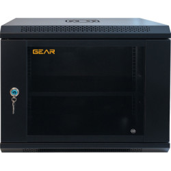Шафа настінна GEAR 9U 19" 600x450x500 мм, + полка 19", black (GWMSN-9U-600-450)