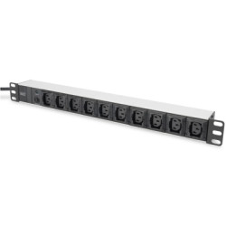 Силовий блок 19" 1U w/PDU 10xC13, 10A, 250V, вилка C14 Digitus (DN-95404)