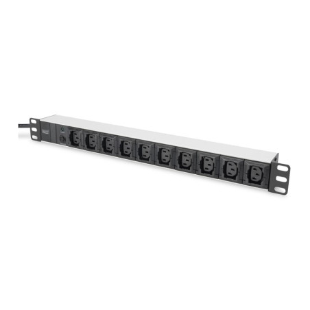 Силовий блок 19" 1U w/PDU 10xC13, 10A, 250V, вилка C14 Digitus (DN-95404)