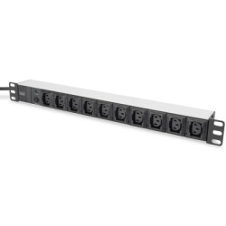 Силовий блок 19" 1U w/PDU 10xC13, 10A, 250V, вилка C14 Digitus (DN-95404)