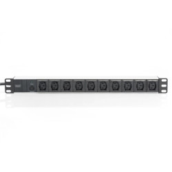 Силовий блок 19" 1U w/PDU 10xC13, 10A, 250V, вилка C14 Digitus (DN-95404)