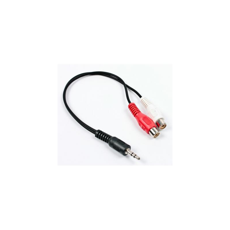 Кабель мультимедійний 3.5mm M to 2xRCA F 0.2m Cablexpert (CCA-406)
