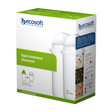 Картридж для фільтра глечика Ecosoft К-т Картриджів для глечиків покращений (2 шт) (4820056800692)