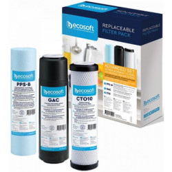 Картридж для фільтра глечика Ecosoft Комплект картриджів Ecosoft 1-2-3 покращений (2 вугільних ка (CHV3ECO)