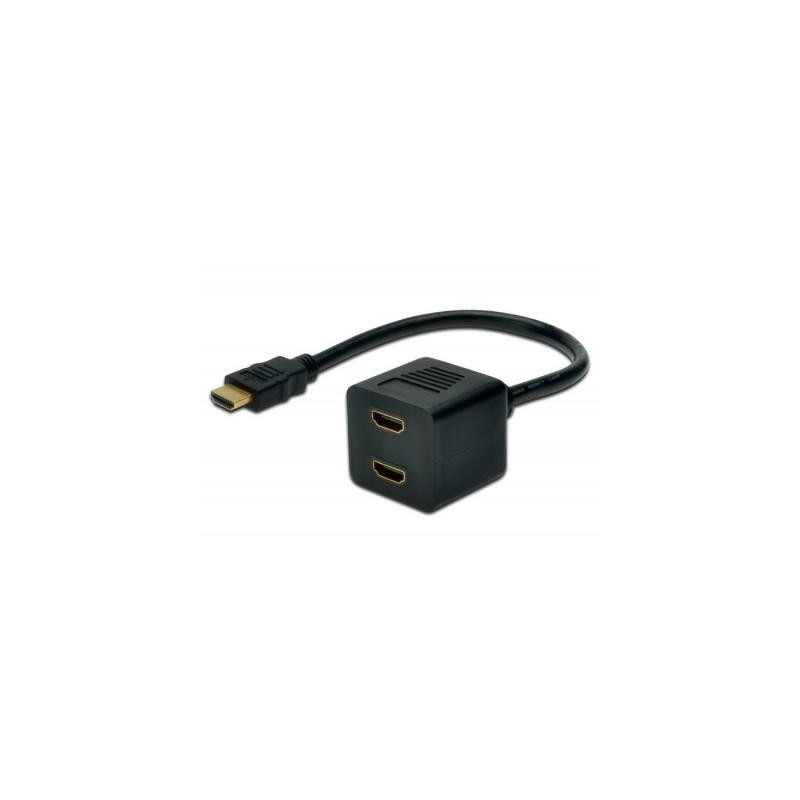 Кабель мультимедійний HDMI F to 2xHDMI M Digitus (AK-330400-002-S)