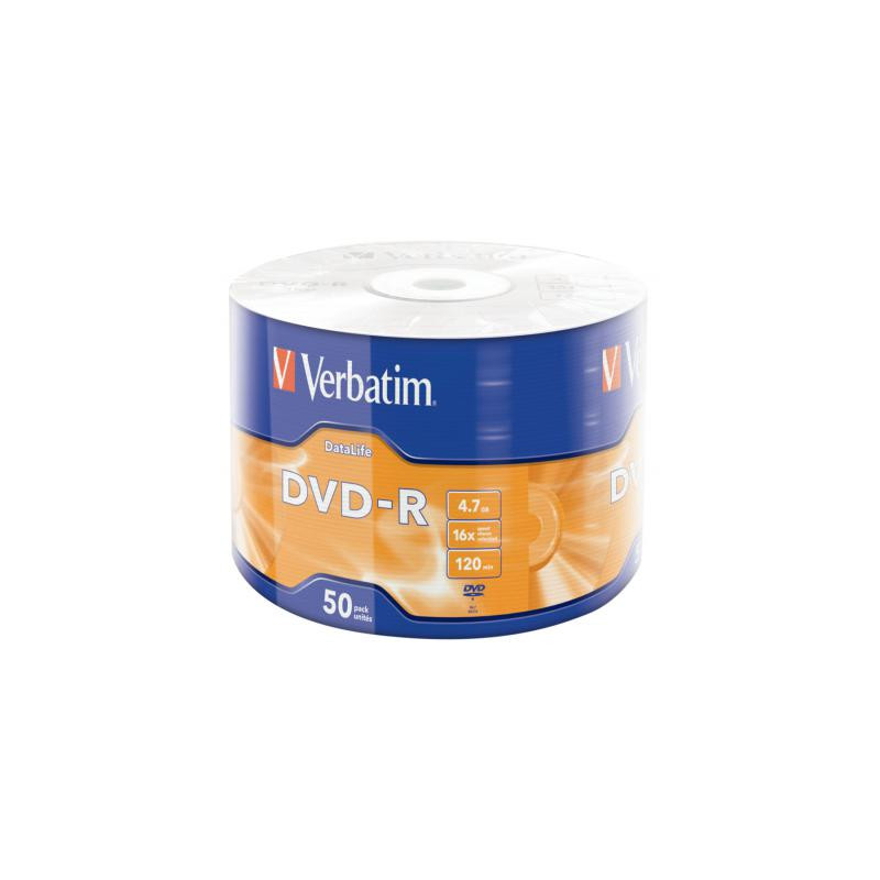Диск DVD Verbatim 4.7Gb 16X Wrap-box 50pk Extra MATT SILVER (43791)