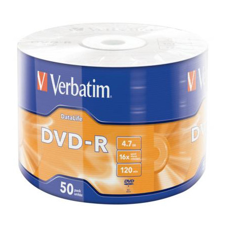 Диск DVD Verbatim 4.7Gb 16X Wrap-box 50pk Extra MATT SILVER (43791)