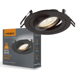 Світильник точковий Videx під лампу GU10 врізний Круглий Чорний (VL-SPF08R-B)