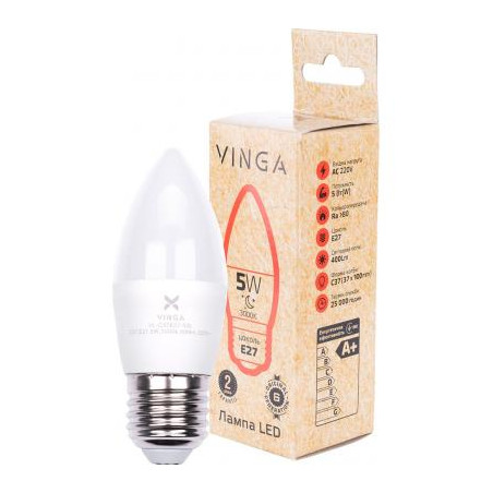 Лампочка Vinga VL-C37E27-53L