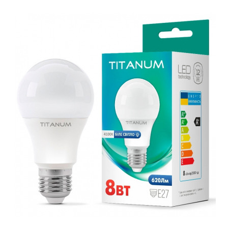 Лампочка TITANUM A60 8W E27 4100K (TLA6008274)