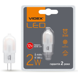 Лампочка Videx G4C 12V 2W G4 4100K (VL-G4C-02124)
