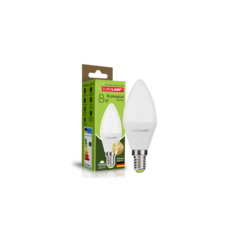 Лампочка Eurolamp LED CL 8W E14 3000K 220V (LED-CL-08143(P))