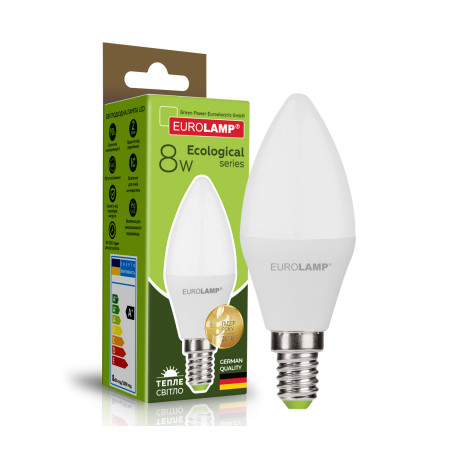 Лампочка Eurolamp LED CL 8W E14 3000K 220V (LED-CL-08143(P))