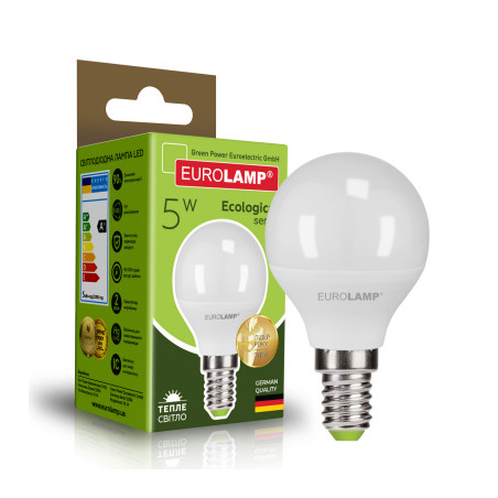 Лампочка Eurolamp LED G45 5W E14 3000K 220V (LED-G45-05143(P))
