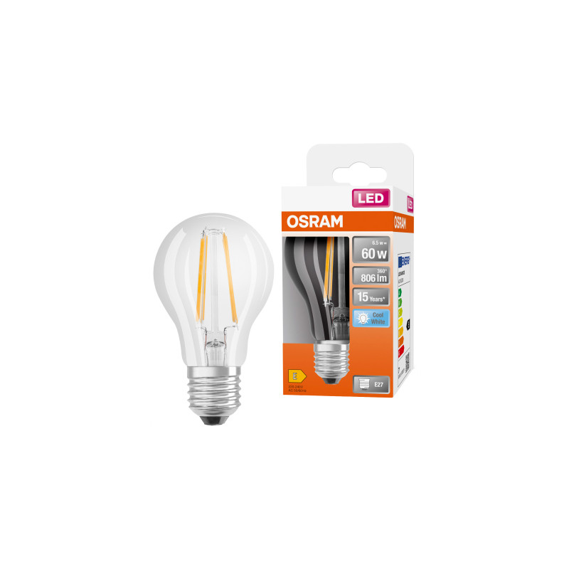 Лампочка Osram LED CL A60 6,5W/840 230V FIL E27 (4058075112308)