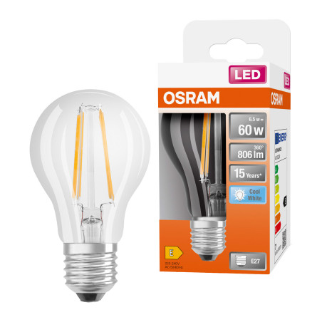 Лампочка Osram LED CL A60 6,5W/840 230V FIL E27 (4058075112308)