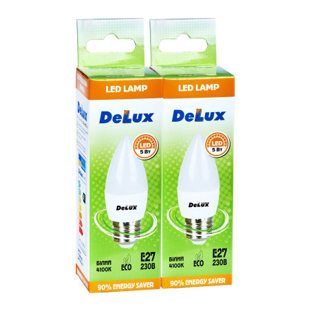 Лампочка Delux BL37B 5 Вт 4100K 220В E27 2шт (90006989)