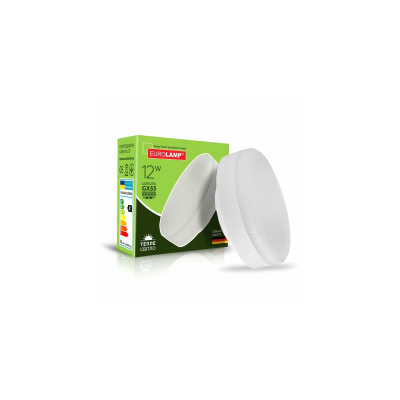 Лампочка Eurolamp LED GX53 12W 3000K (LED-GX53-1230(N))
