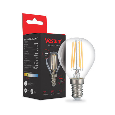 Лампочка Vestum G45 Е14 5Вт 220V 3000К (1-VS-2230)