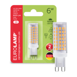 Лампочка Eurolamp LED G9 6W 600Lm 3000K (LED-G9-0630(220))