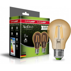 Лампочка Eurolamp LED А60 800 Lm E27 4000K 2шт (MLP-LED-A60-08274(Amber)new)
