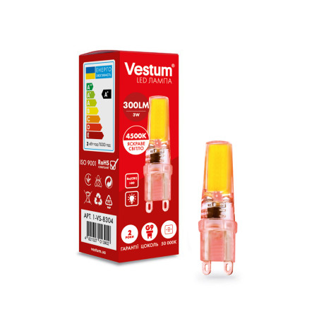 Лампочка Vestum LED COB G9 3W 4500K 220V (1-VS-8304)