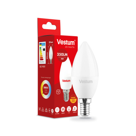 Лампочка Vestum LED C37 4W 3000K 220V E14 (1-VS-1308)