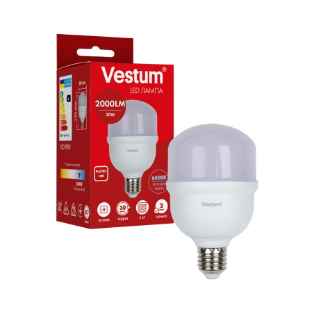 Лампочка Vestum LED T80 20W 6500K 220V E27 (1-VS-1607)