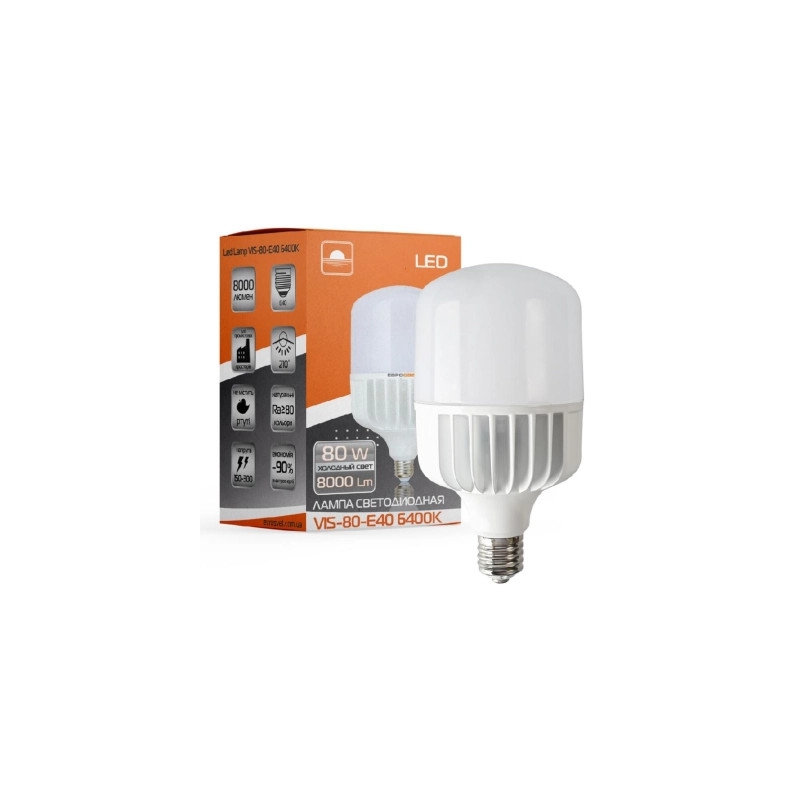 Лампочка Євросвітло 80Вт 6400К (VIS-80-E40)