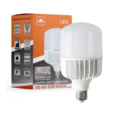 Лампочка Євросвітло 80Вт 6400К (VIS-80-E40)