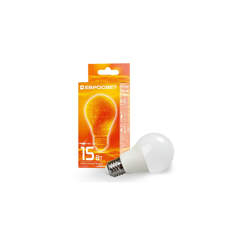 Лампочка Євросвітло 15Вт 4200К A-15-4200-27 Е27