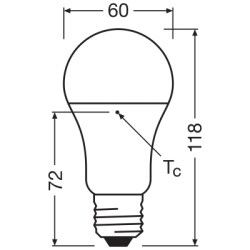 Лампочка Osram CL A100 13W/840 230V FR E27 (4058075304253)