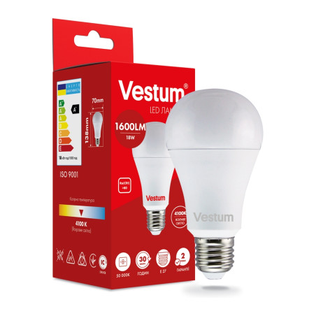 Лампочка Vestum A70 18W 4100K 220V E27 (1-VS-1111)