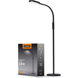 Торшер Videx LED торшер підлоговий чорний14W 3000-5500K 220V (VL-TF07B)