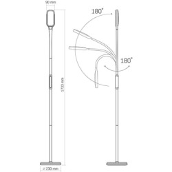 Торшер Videx LED торшер підлоговий чорний14W 3000-5500K 220V (VL-TF07B)