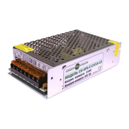 Блок живлення для систем відеоспостереження Greenvision GV-SPS-C 12V5A-LS (3448)