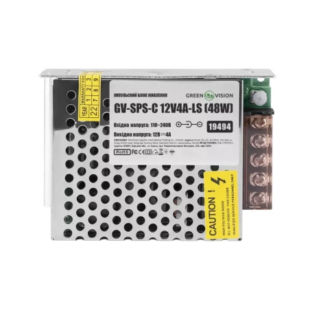 Блок живлення для систем відеоспостереження Greenvision GV-SPS-C 12V4A-LS