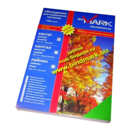 Обкладинка для палітурки bindMARK карт. Кантри А4 230г/м2 (100 шт.) зел.(8717201111269) (41705)