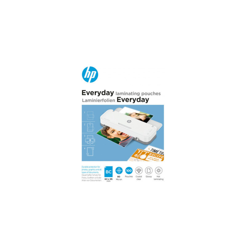 Плівка для ламінування HP Everyday Laminating Pouches, Business Card Size, 80 Mic, 60 x 95, 100 pcs (9157) (838143)