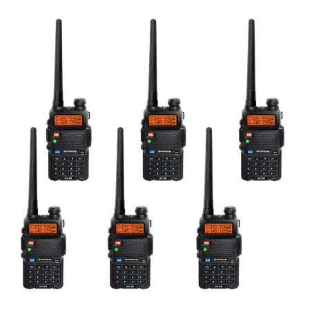 Портативна рація Baofeng UV-5R Black Six Pack комплект 6 шт (2200000758965)