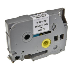 Стрічка для принтера етикеток UKRMARK RL-B-T221P-BK/WT, аналог TZE221. 9 мм х 8 м (900241)