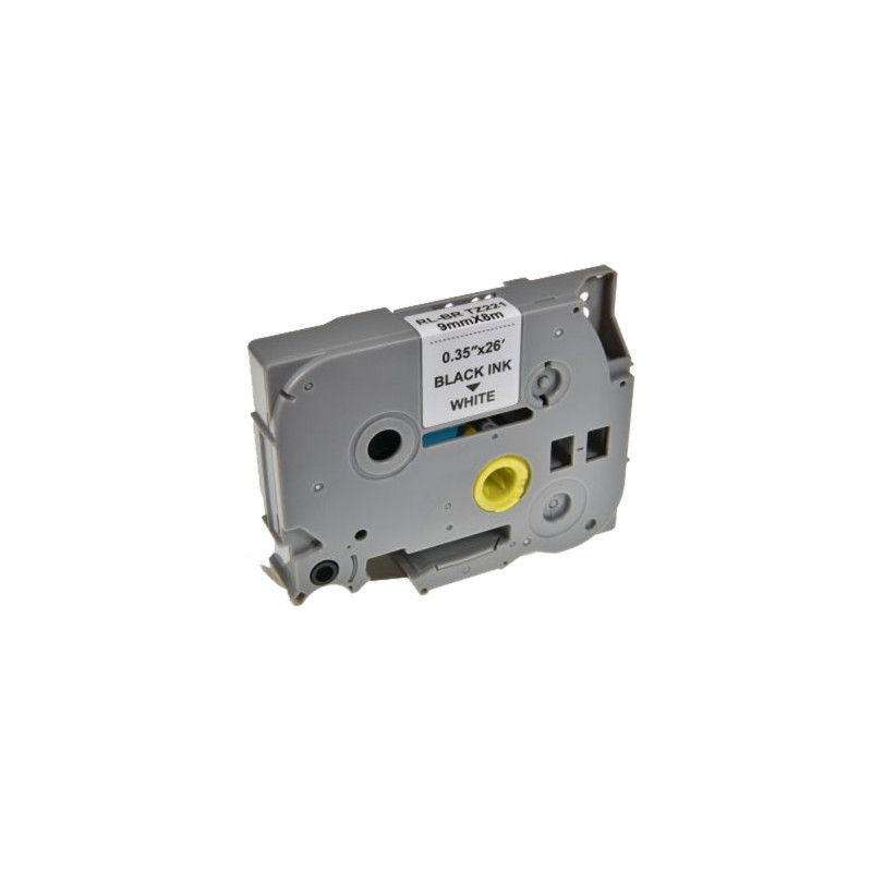 Стрічка для принтера етикеток UKRMARK RL-B-T221P-BK/WT, аналог TZE221. 9 мм х 8 м (900241)