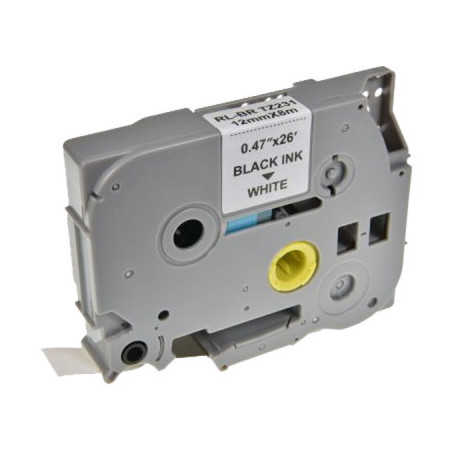 Стрічка для принтера етикеток UKRMARK RL-B-T231P-BK/WT, аналог TZE231. 12 мм х 8 м (900242)