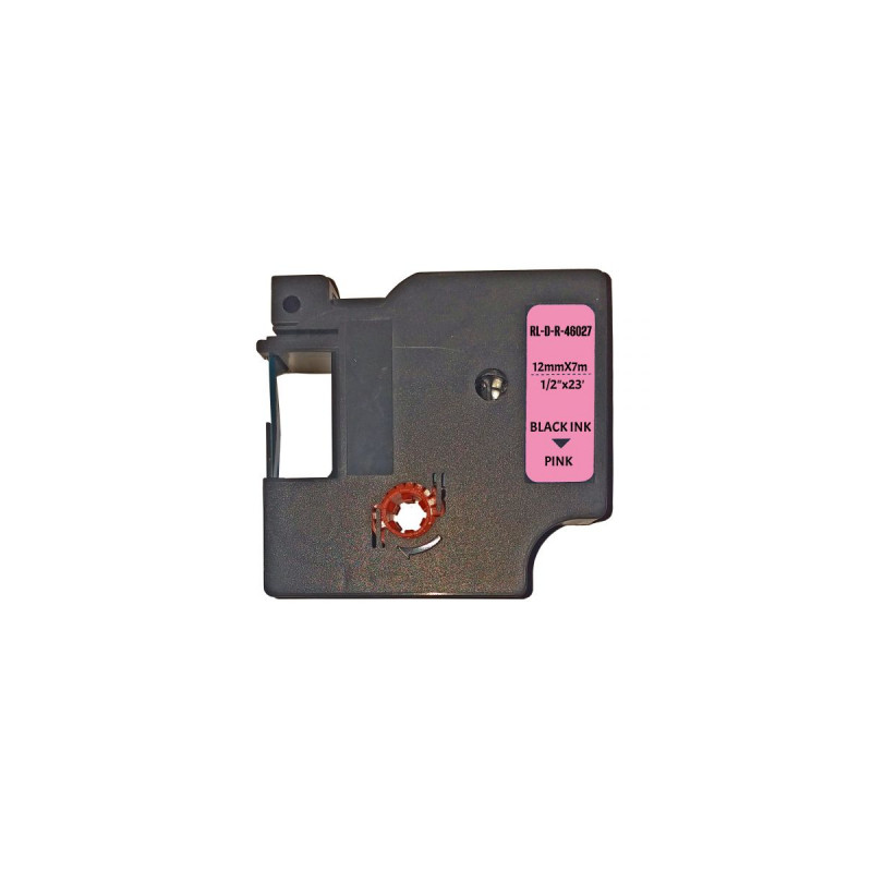 Стрічка для принтера етикеток UKRMARK RL-D-R-46027-BK/PK шовкова стрічка. для DYMO серії D1. 12мм (900310)