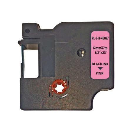 Стрічка для принтера етикеток UKRMARK RL-D-R-46027-BK/PK шовкова стрічка. для DYMO серії D1. 12мм (900310)