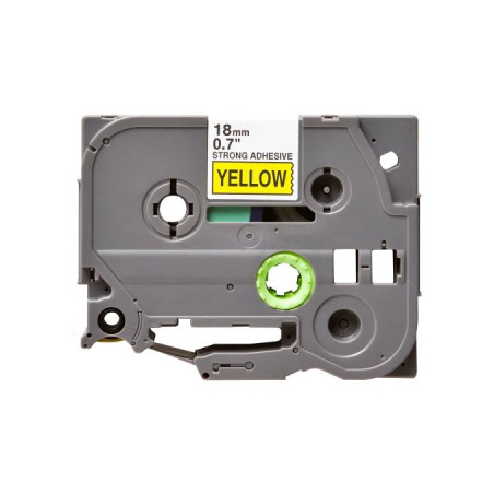 Стрічка для принтера етикеток UKRMARK B-S-T641P-BK/YE, сумісна з TZES641, 18мм х 8м. black on yellow (900608)