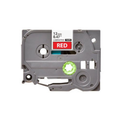 Стрічка для принтера етикеток UKRMARK B-T435P, ламінована, 12мм х 8м, white on red, аналог TZe435 (900784)